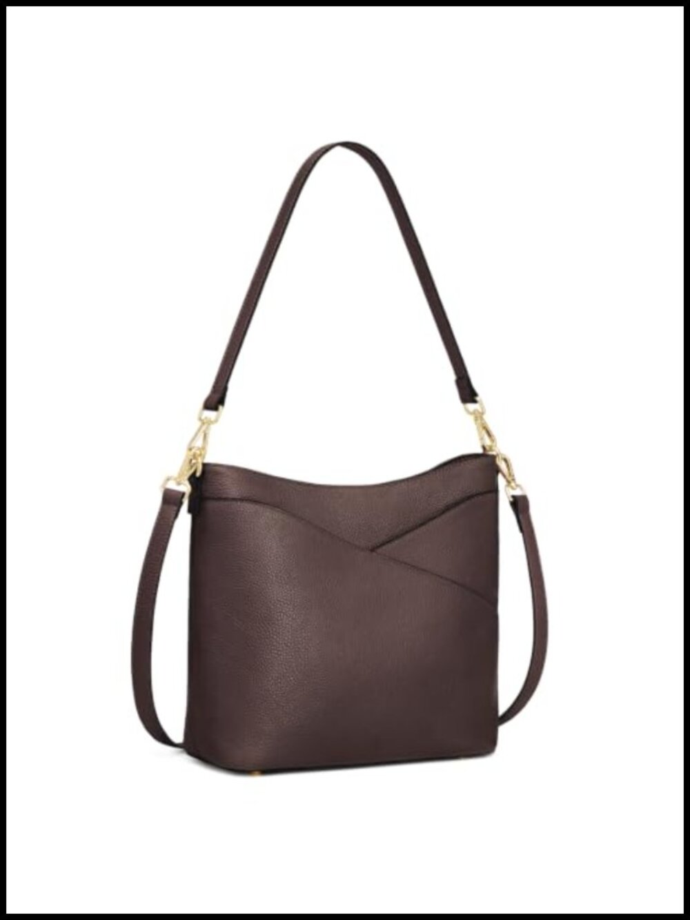 Genuine Leather Hobo Crossbody Bag Shoulder Purse Detachable Strap
